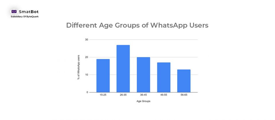 Different age group of whatsapp users